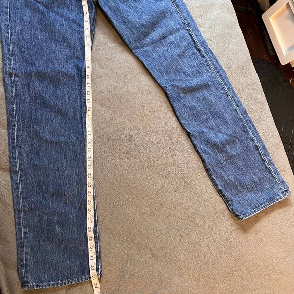 Levis 501 Jeans Mens 34x34 Blue Straight Leg Button Fly Retro Red Tag Workwear - Picture 6 of 10